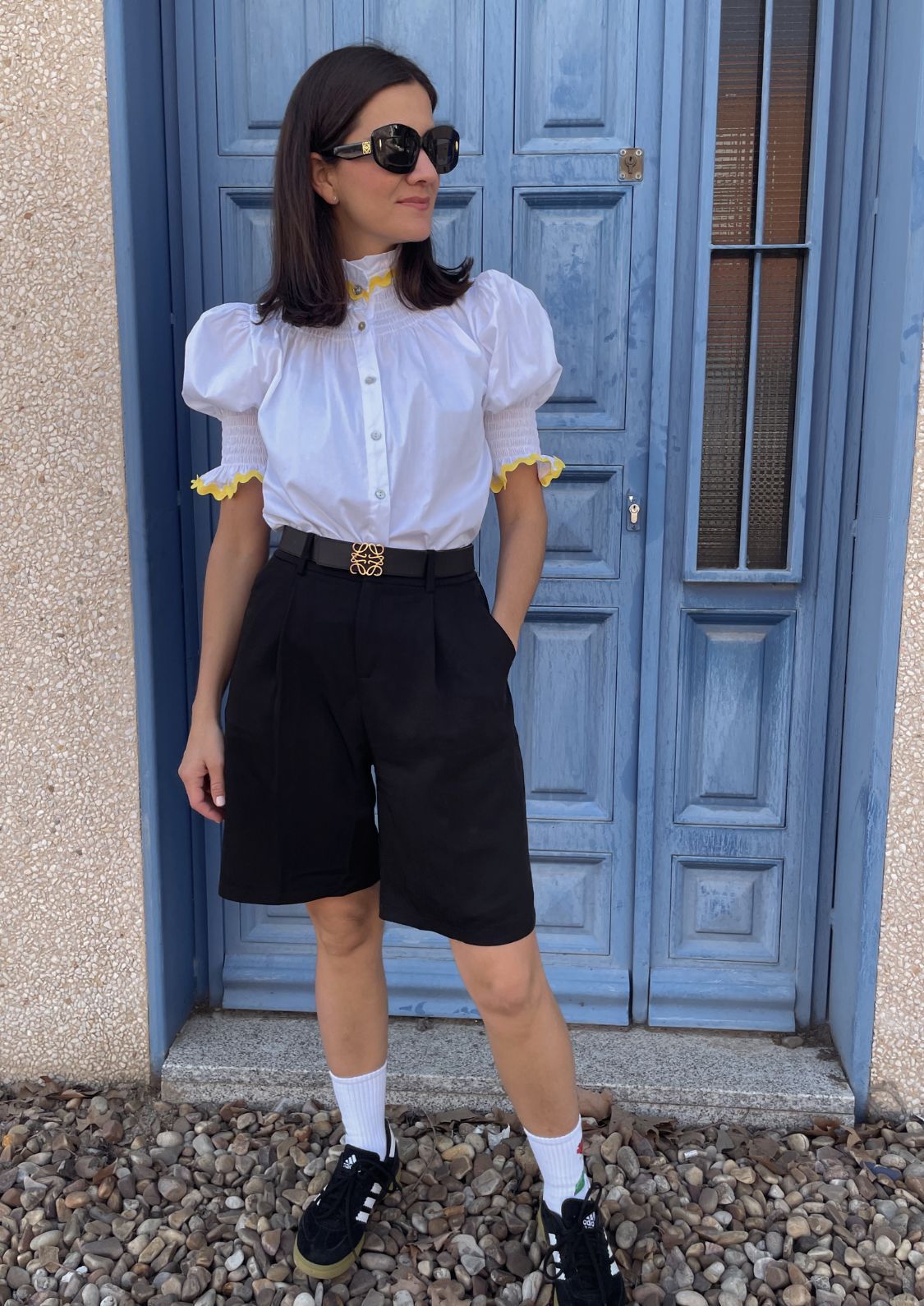 Blusa Milán - Blanco y Amarillo