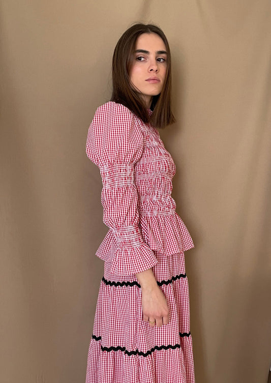 Conjunto Oporto manga larga - Rojo Vichy