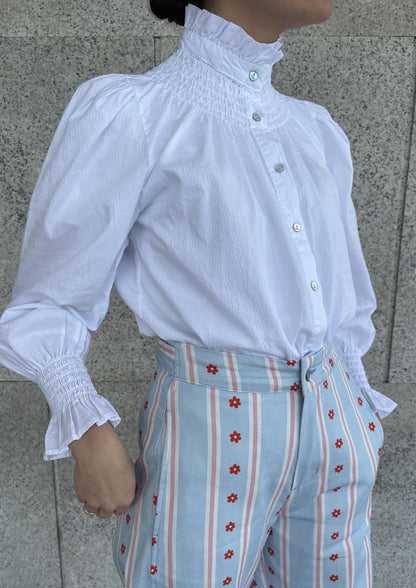 Blusa Milán - Blanco Manga larga textura