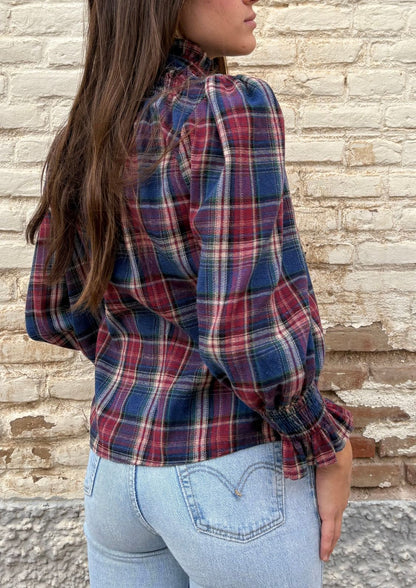 Blusa Milán - Tartán Azul