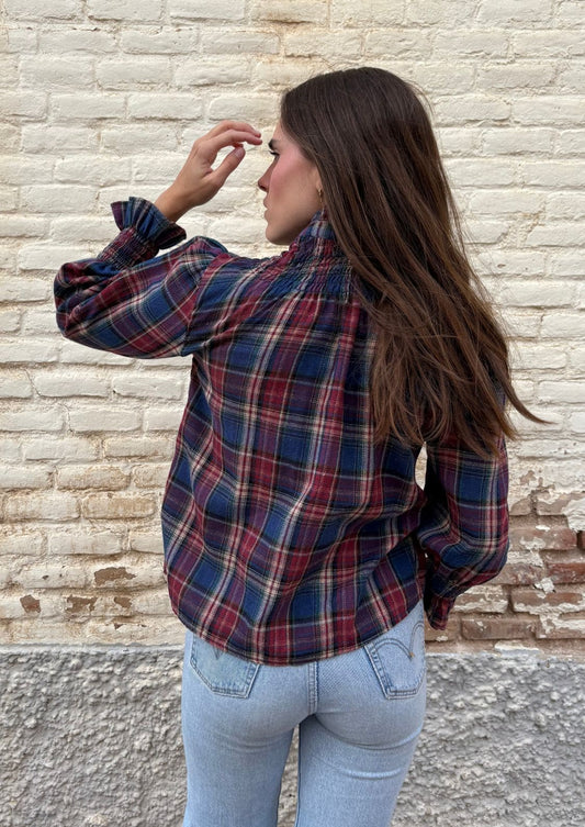 Blusa Milán - Tartán Azul