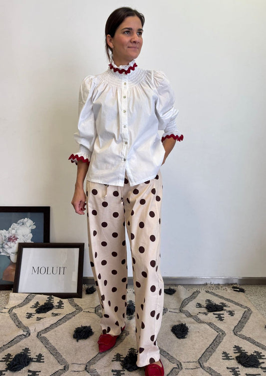Blusa Milán - Granate Manga larga