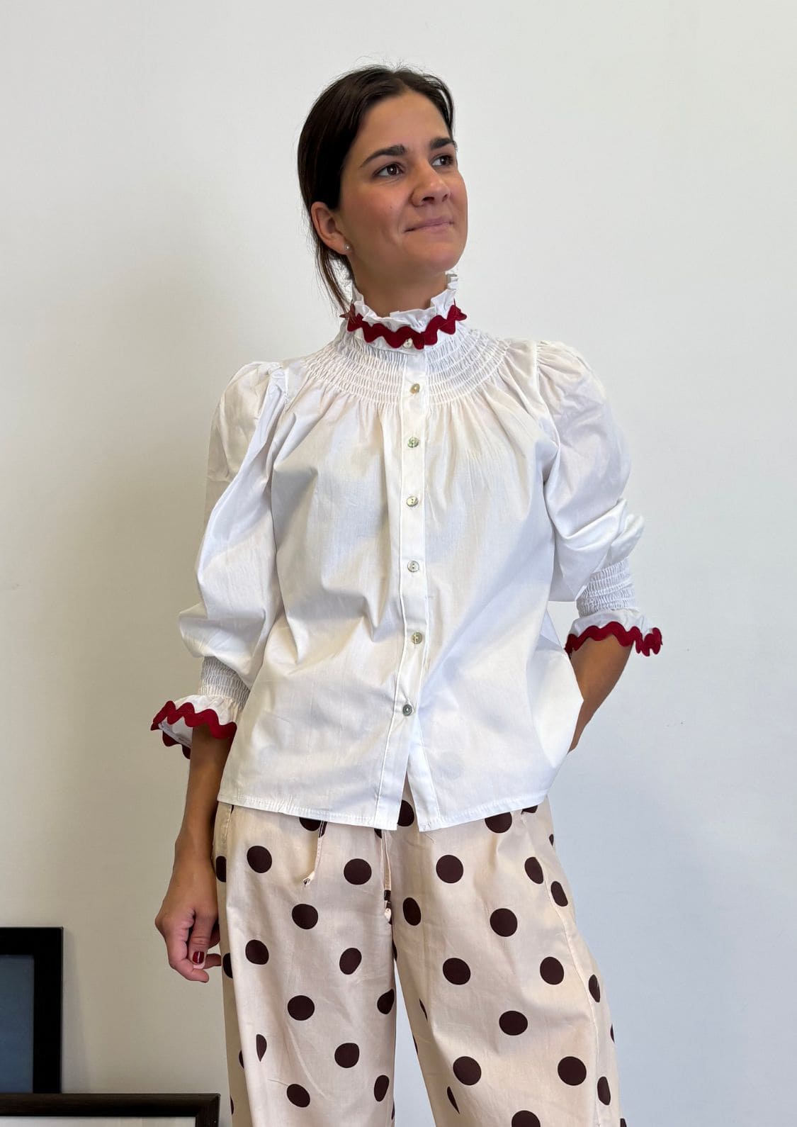 Blusa Milán - Granate Manga larga