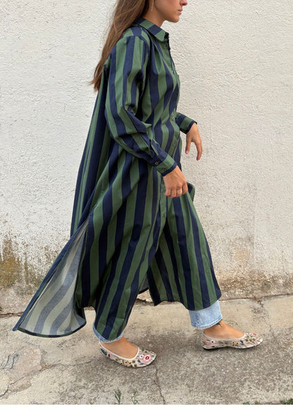 Vestido camisero Copenhague - Azul/Verde