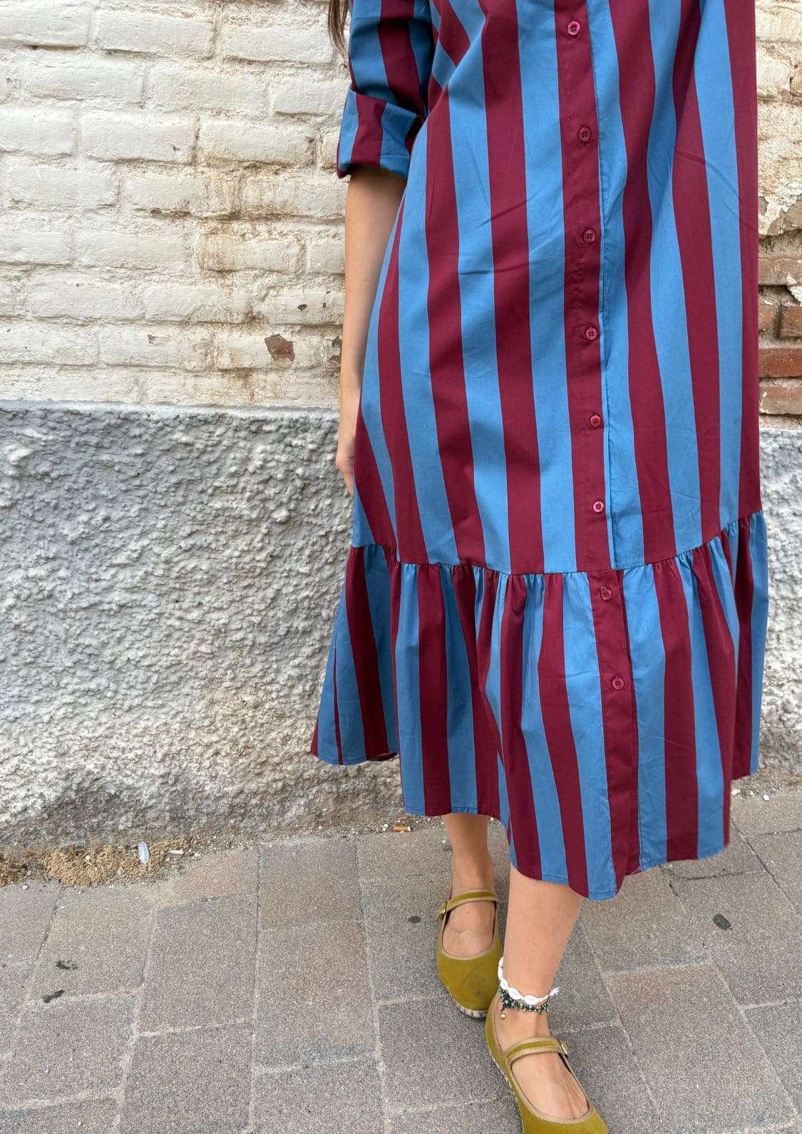 Vestido Copenhague - Azul/Burdeos