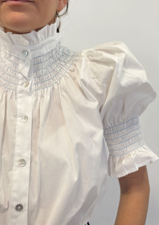 Blusa Milán - Celeste Manga corta