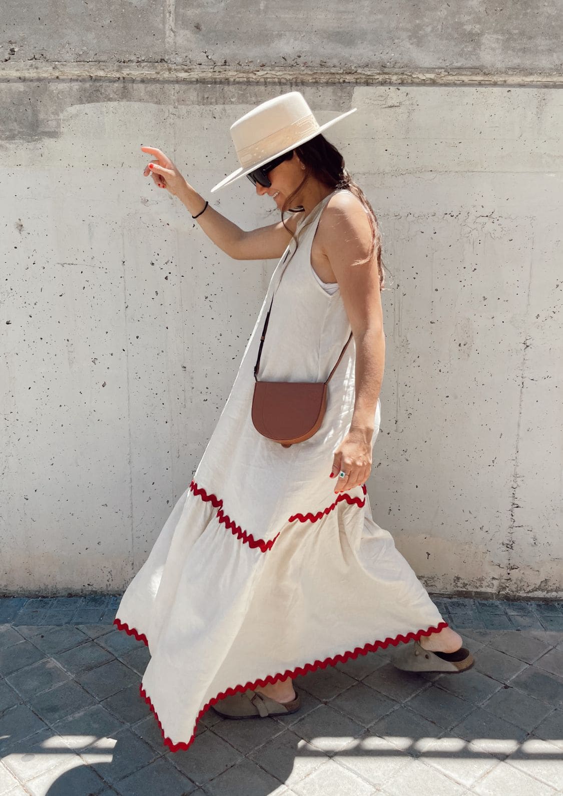 Vestido Almería - Beige y Coral