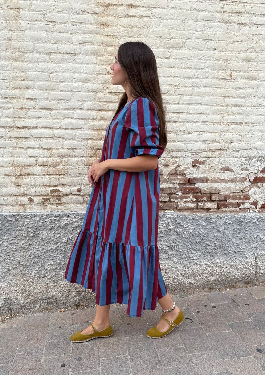 Vestido Copenhague - Azul/Burdeos