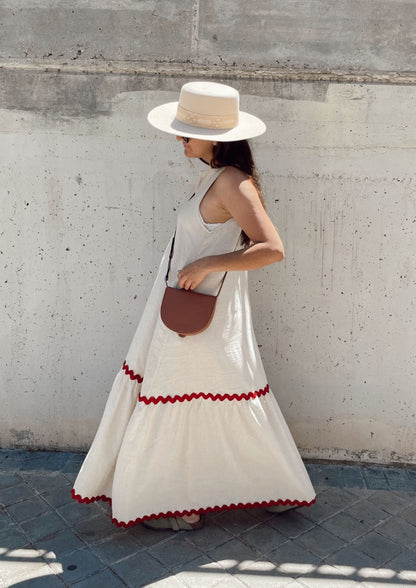 Vestido Almería - Beige y Coral