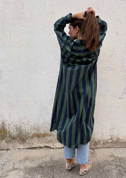 Vestido camisero Copenhague - Azul/Verde