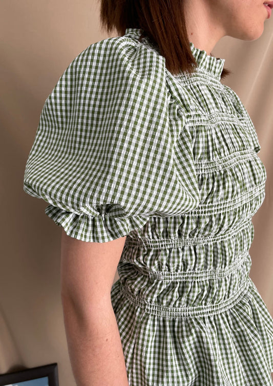 Blusa Oporto manga corta - Verde Vichy