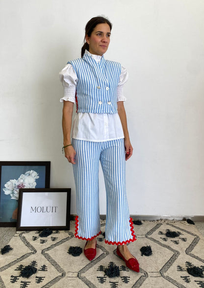 Pantalón Faro - Azul Rayas