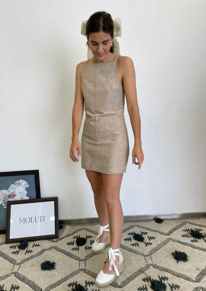 Vestido mini Juliette - Beige
