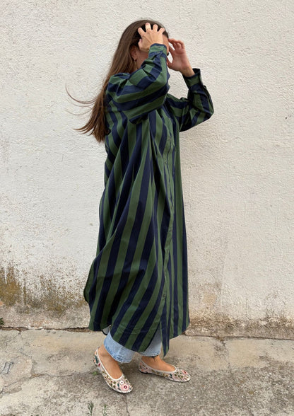 Vestido camisero Copenhague - Azul/Verde