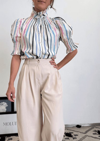 Blusa Milán - Arco iris Azul