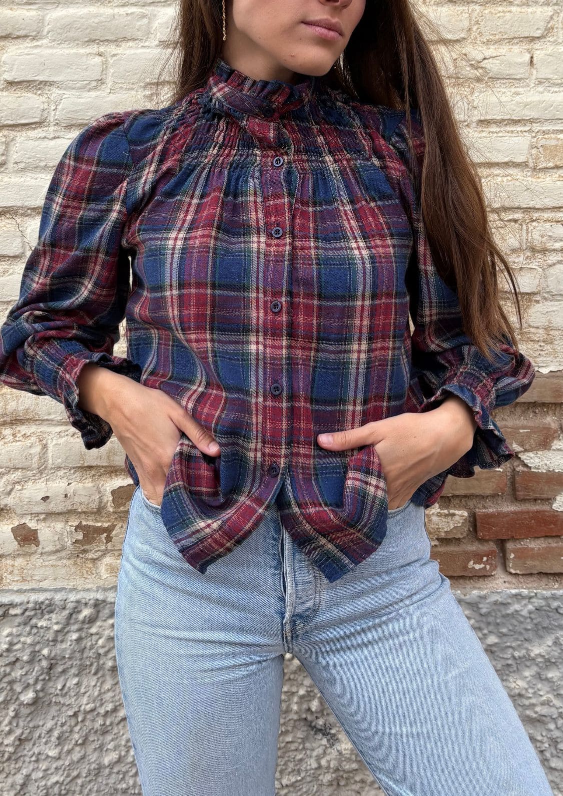 Blusa Milán - Tartán Azul