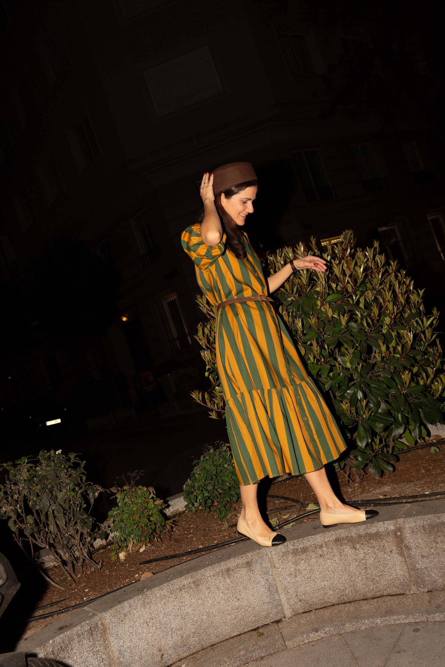 Vestido Copenhague - Verde/Mostaza