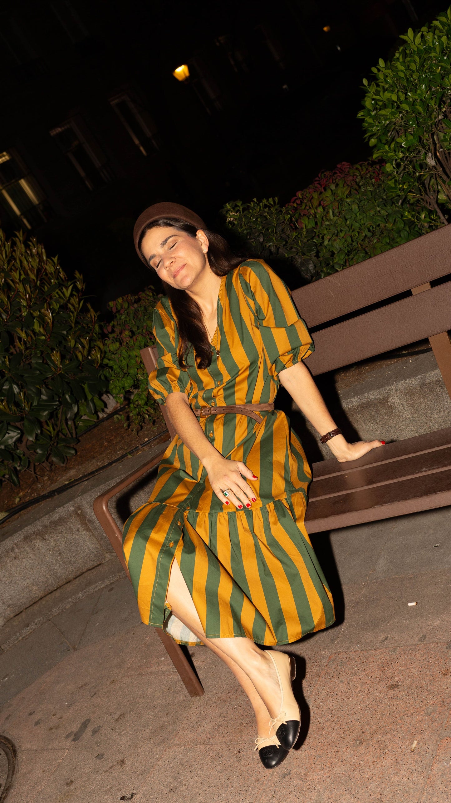 Vestido Copenhague - Verde/Mostaza