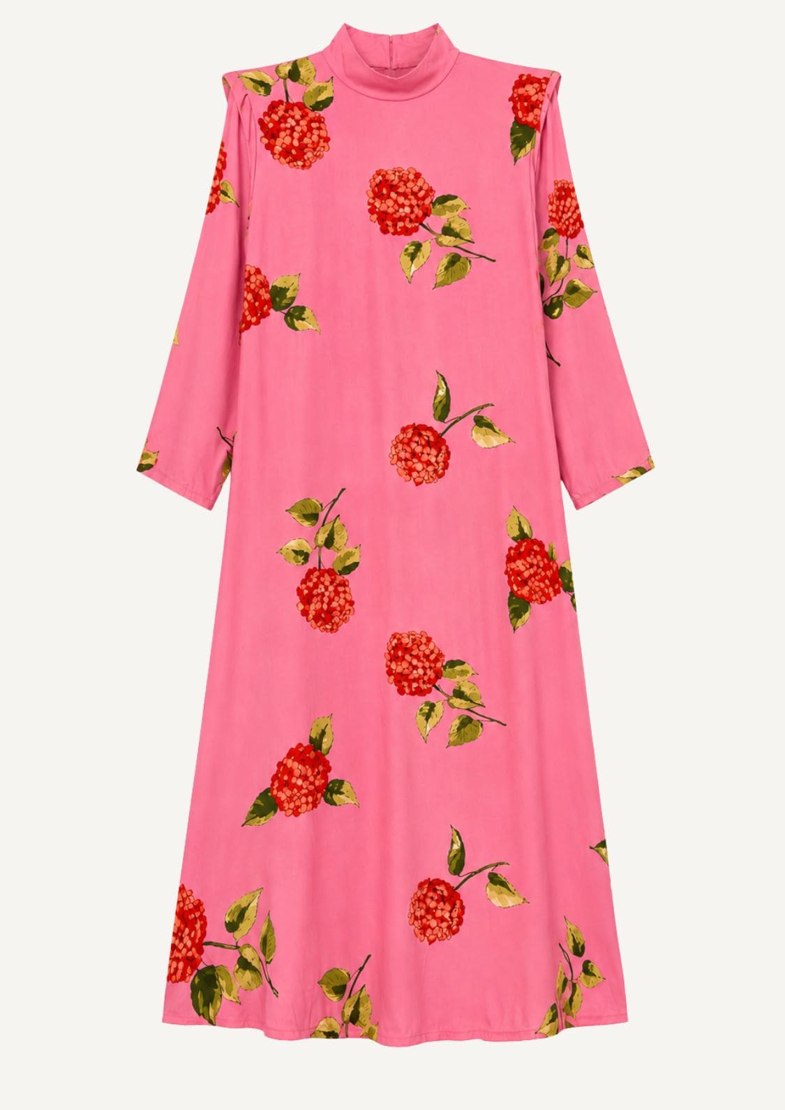 vestido gijon hortensias rojas